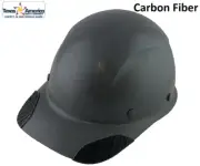 DAX Actual Carbon Fiber Cap Style Lift Safety Hard Hat - Textured Gunmetal Gray