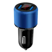 2Pcs Dual Port USB 3.1A Digital Display Multifunction Aluminum Alloy Aperture Display Car Charger