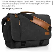 Messenger Bag 17-17.3 Inch, Men's Computer Bag Water-resistant Canvas, Laptop...