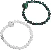 Healeved 1set Bracelet Wrist Band Wrist Straps Wristbands Hand Jewelry Stone 2pcs