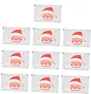 Homoyoyo Face Mask Zipper Pouches Set 10 Pcs Santa Claus Pattern Storage Containers