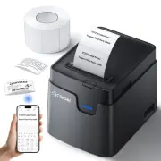 Desk Bluetooth Barcode Label Printer: 221D Label Maker with Direct Thermal Pr...