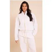Ash Grey Contrast Drawcord Funnel Neck Sweatshirt, Ash Grey