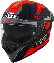 KYT R2R LED, full face helmet , color: Matt Black/Red/Grey , size: M