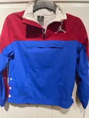 NIKE AIR JORDAN JUMPMAN 1/4 Zip Pullover Jacket Red Royal Kids Youth Medium NWT