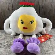 Rare Denny's Grand Slam Breakfast Egg Plush Stuffed 16" Holiday Edition
