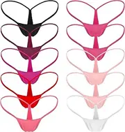 [HEROPIE] G-string Thongs for Women Seamless Thong Low Rise Micro Back Bikini Bottom No Show Panties Underwear, 10 Packs