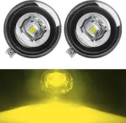 2 X 9005 H10 Car Front LED Fog Light Angel Eye DRL Daytime Running Lamp Assembly Compatible for Jeep Commander 2006 2007 2008 2009 2010(Only-Left-9-Wires d)