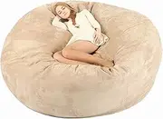 7ft Giant Bean Bag Chair Cover, Fur Comfortable Chair Bean Bag Cover for Organizing Plush Toys or Textile, Beanbag Beds lazy seat Cover ONLY (Color : H)