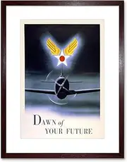 War WWII Military Enlist Army Air Force Fightr Jet Framed Wall Art Print