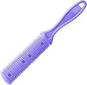 Hair Cutter Comb Double Side Trimmer with Stainless Steel Razor for Long and Short Hair Versatile Plastic Hair Comb for DIY Hair Beauty at Home Purple