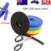 10M Reusable Self Adhesive Hook Loop Strapping Cable Wire Wrap Fastener Tape AU