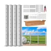 36" One-Stop Cable Railing Post Kits, 4Pack Brushed Finish Level Drilled Line...