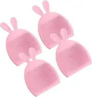 Healeved 4Pcs Silicone Facial Brush for Women Manual Face Cleansing Tool Soft Gentle Skin Scrubber Portable and Creative Design for Face Cleaning and Massaging