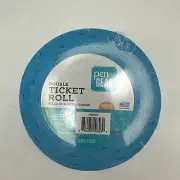 Raffle Tickets Roll of 2000 Blue Double Stub 50/50 Drawing NEW SEALED