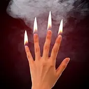 MilesMagic Magician's Fire Flames at Finger Tips Metal Gimmick Trick Prop for Real Street Stage Magic Tricks (Flash Paper not Required)