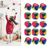 Surplex 15 Packs Juggling Balls Set for Beginners, Mini Leather Durable Juggle Ball Kit, Colorful Classic Soft Juggle Balls for Kid and Adult, Creative Funny Juggle Balls for Indoor Outdoor Toy Game