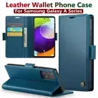Luxury Leather Wallet Case for Galaxy A54 55 53 52 71 72 73 51 34 32 15 Series .