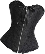 [yuksok] Women Underbust Corset Push up Clothes Overbust Top for Pants Traveling Dancing, Black, M