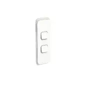 Clipsal Iconic Series Cover Frame - 2 Architrave Switches - Vivid White - 3042AC-VW