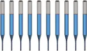 ECSiNG 10pcs 1.0mm Blue Coated Corn Mill Cutting Shank Diameter 3.175 Length 38mm Tungsten Carbide Milling Cutter PCB Engraving CNC Router Bit for Machinery