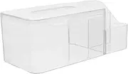 ASAKKURA Transparent Multi Functional Tissue Dispenser Box Modern Tissue Holder for Home & Restaurant Sleek Desktop Tissue Box for Napkins & Sundries Storage