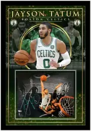 Jayson Tatum Boston Celtics Hand Signed 14" x 11" photo & Graphic Design Framed