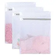 3 Pack 11x16 Inch Mesh Laundry Bag for Garment Bath Towels Bed Sheet