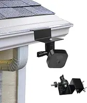 Gutter Mount for Camera/Solar Panel, Rustless Gutter Brackets Aluminum Alloy ABS Weatherproof Power Supply Mount Solar Panel Versions Compatible with Arlo HD/Light/Utra/Pro 2/ Pro (Black)
