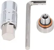 Baxnore M12×1.5 Piggyback Oil Drain Plug Kit, Stainless Steel Self Tapping Screw with Extension Drill Wrench, Oil Pan Thread Repair Tool for Leak Prevention