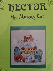 Just Libby HECTOR THE MUMMY CAT Halloween Needlepoint Canvas & Stitch Guide 2002