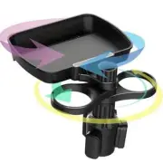 360° Rotating Car Cup Holder Tray - Keeps Drinks & Food Organized