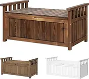 ALFORDSON Outdoor Wooden Bench Storage Box, Durable Fir Wood Cabinet Garden Seat with 160L Storage Capacity, Tool Chest Toy Storages Container for Patio Garden Lawn Balcony, 300kg Max, Charcoal
