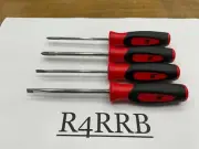 Snap-on Tools USA NEW 4pc RED Soft Grip Mini-Grip Screwdriver Set SGDX40BR