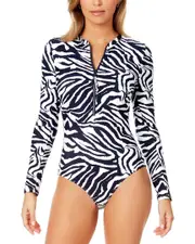 Anne Cole Ls Zip Front Sunsuit