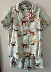 Peter Alexander Womans Dogs Shortie PJ Set Size Small RRP$129.00
