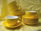 BEVANDE YELLOW 200ml COFFEE TEA CUP AND SAUCER SET (6-SETS) BRAND-NEW COMMERCIAL