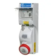 Europa 32 Amp Switched Interlocked RCD Socket 32A 3 Pole +N+E 3PN+E 415V IP65