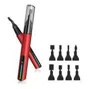Reciprocating Sander, Mini Sander, USB Charging Electric Sanding Pen with 8pcs Sanding Head and Self-Adhesive Sandpaper Red