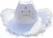 ZPGVWXKO Feather White Cowboy Hat with Crown Western Sun Hats Outdoor Costume Fedoras, Feathe White-A