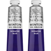 2x Winsor & Newton 200ml Winton Oil Colour Paint Artist/Craft Dioxazine Blue