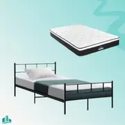 Single Package | Wategos Metal Bed & Bonita Pillow Top Mattress (Medium Firm)