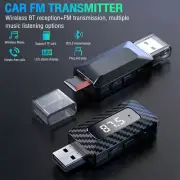 USB Wireless Bluetooth 5.3 FM Transmitter Receiver Car Music Audio Aux Adapter