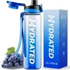 Water Bottle,32 Oz Motivational Water Bottles with Time Marker-Tritan & BPA Free