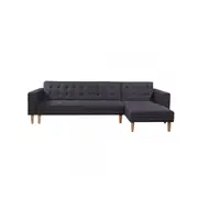 Sofa Bed Couch Lounge With Chaise Dark Grey