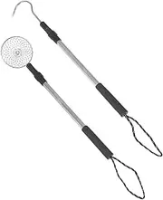 QUMIIRITY 1 Set Sand Sifter Kit with Beach Hook Sand Scoop for Shell Collecting Extendable Rod Coated Ice Scoop for and Rock Hunting