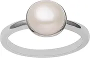 [MOONEYE] 9 MM Round Pearl With 925 Sterling Silver Ring