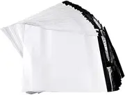 Angoily 100Pcs White Plastic Bags Tear Resistant Mailing Envelopes Self Sealing Mailers for Secure Shipping for Business Package Protection