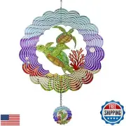 YNGFIL Turtle 3D Wind Spinner Kinetic Metal Art Hanging Wind Spinner Outdoor