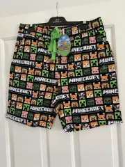 Peter Alexander Mens Pyjama Shorts Minecraft Large